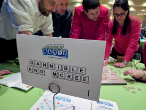 Staff at Dannible & McKee playing scrabble
