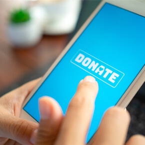 Donate on a mobile phone