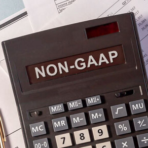 Calculator with NON-GAAP typed on it
