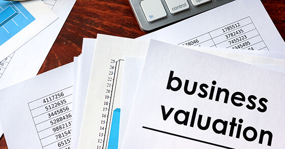 Business valuation written in a document and business documents