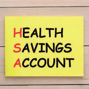 The photo has “Health Savings Account” listed on a post-it note with the first letter of each word being in red, arguably to provide an abbreviation of HSA.