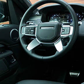 Steering wheel inside of a car