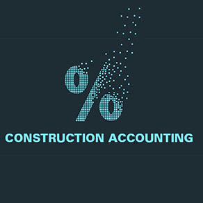Percent sign and the words "Construction Accounting" with the percent sign fading away